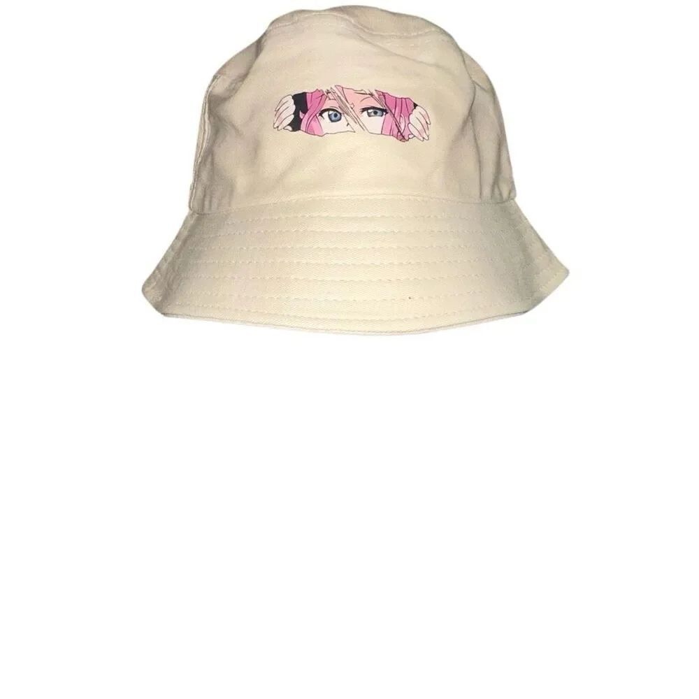 *New* Bucket Hat with anime front and adjustable inside